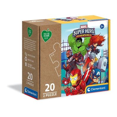 Clementoni 24775 - Marvel Superhelden - 2 x 20 Teile Puzzle - Play for Future