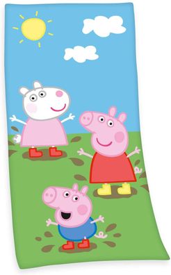 Peppa Pig - Badetuch Velours - 75 x 150 cm