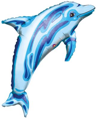 Folienballon Delfin blau