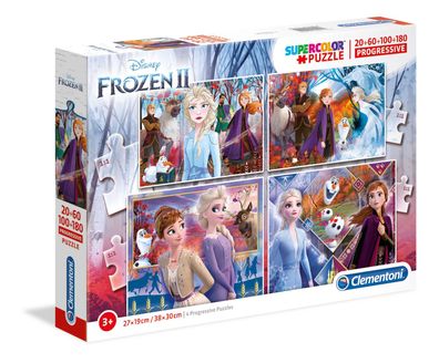 Clementoni 21411 - 20 + 60 + 100 + 180 Teile Progressive Puzzles - Disney Frozen 2