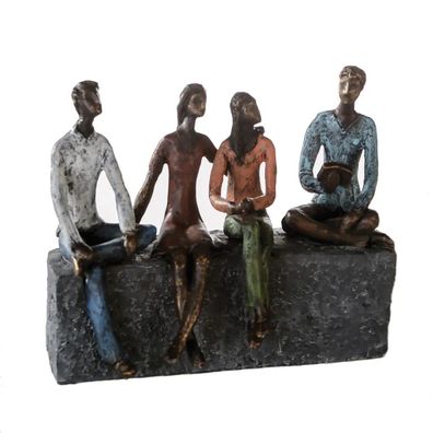 Skulptur "Network", bronze / bunt, 11x26x21cm, von Gilde