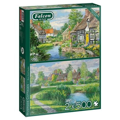 Falcon 11289 - Riverside Cottages - 2x500 Teile Puzzle