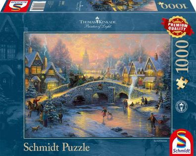 Thomas Kinkade - Winterliches Dorf - 1000 Teile Puzzle