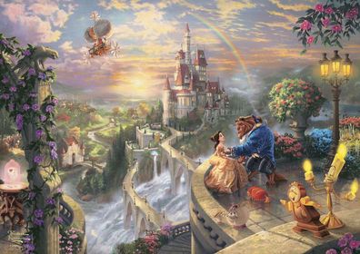 Thomas Kinkade - Disney, Beauty and the Beast - 500 Teile Puzzle in Nostalgiedose