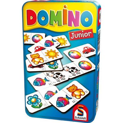 Domino Junior - Mitbringspiel in Metalldose