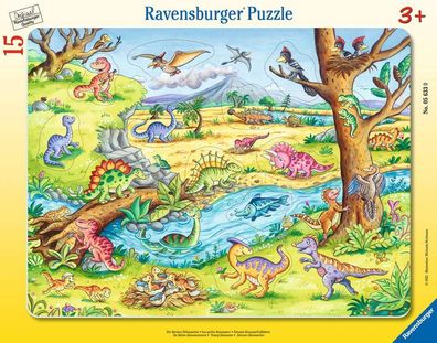 Die kleinen Dinosaurierer - Rahmenpuzzle 15 Teile