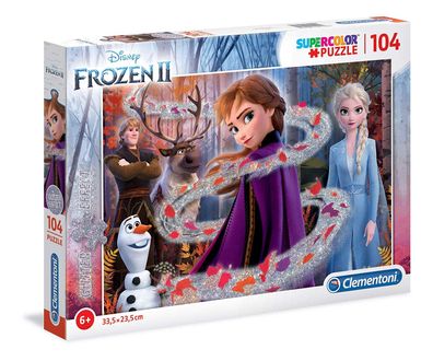 Clementoni 20162 - Disney Frozen 2 / Die Eiskönigin 2 - 104 Teile Glitter Puzzle