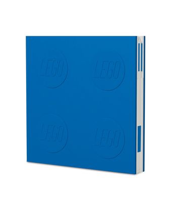 LEGO® verschließbares Notizbuch mit Gelstift - Farbe blau