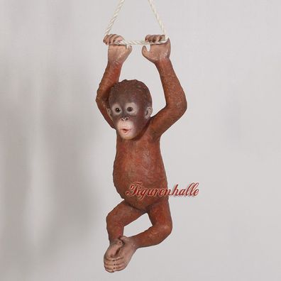 Affe Zoo Urwald lebensecht Figur Statue Skulptur Jungel Deko Baby Orangutan Deko