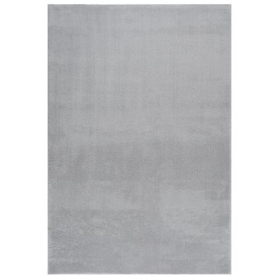 vidaXL Teppich Waschbar Flauschig Kurzflor 160x230 Rutschfest Grau