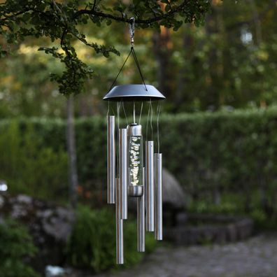LED Solar Windspiel Bubbly LED Edelstahl Gartendekoration Klangspiel Balkon