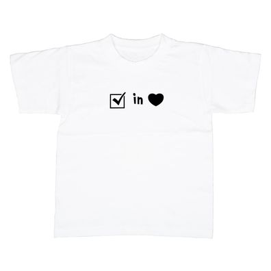 Kinder T-Shirt Checkbox in Love