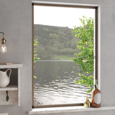 vidaXL Insektenschutz für Fenster Braun 90x120 cm