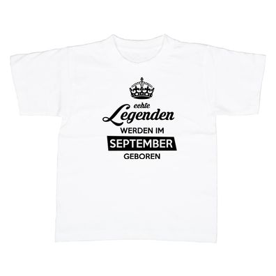 Kinder T-Shirt Echte Legenden werden im September geboren