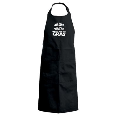 Grillschürze Es gibt Schafe... Wölfe und Du bist das Gras