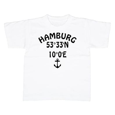 Kinder T-Shirt Hamburg Koordinaten
