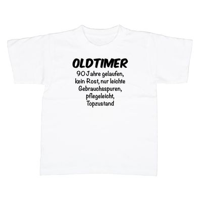 Kinder T-Shirt Oldtimer 90 Jahre gelaufen