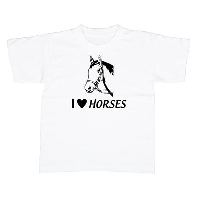 Kinder T-Shirt I love horses