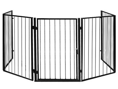Kaminschutz mit Tür aus Metall Schutzgitter Ofenschutzgitter Absperrgitter 2961