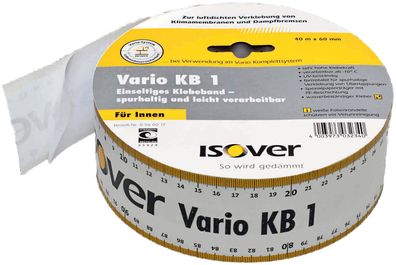 Isover Vario KB1 60mm x 40m Klebeband f. luftdichte Dämmung Dampfbremsen NEU