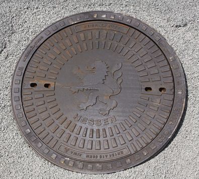 Gully Kanaldeckel Schachtdeckel mit Hessen Wappen Schachtabdeckung Klasse A15.50