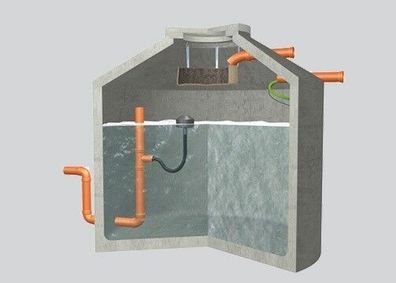 Regenwasserrückhaltung Retention Beton-Zisterne 5600 Liter Aquaroc Hydrophant