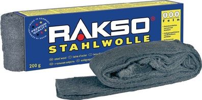 Stahlwolle Schleifwolle steel wool Rakso 200 g extrem fein bis grob