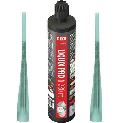 TOX Verbundmörtel Liquix Pro 1, chemischer Dübel, 280 ml + 2 Statikmischer