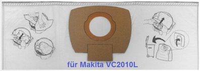 5 Stk. Makita Staubsack Filtersack Staubsaugerbeutel P-72899 für VC 2010 VC 2010