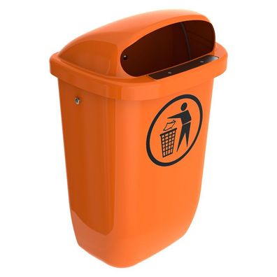 SULO Außen- Abfallbehälter Mülleimer Abfalleimer 50 Ltr. Kunststoff orange