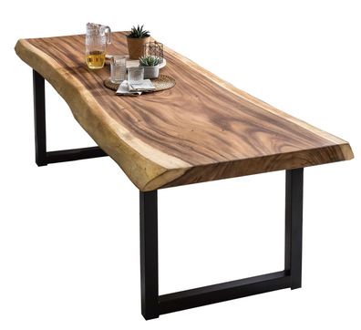 TABLES&Co Tisch 250x90 Suarholz Natur Stahl Schwarz