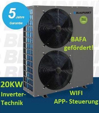 Wärmepumpe Blaupunkt Monoblock Luft/ -Wasser 20kW R32 Wifi, A + + + , BAFA gefördert