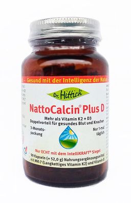 Dr. Hittich NattoCalcin Plus D, 1/2/4x 90 Kapseln, Vitamin K2 MK-7, Vitamin D