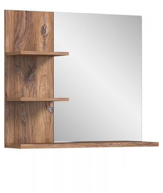 Bad Badezimmer Spiegel Regal Ablagen Wandspiegel 80 x 70 cm Eiche Möbel Ramon