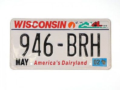 US-Nummernschild Wisconsin - Americas Dairyland - original