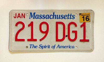 US Kennzeichen Massachusetts - original Nummernschild aus den USA