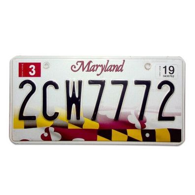 US Kennzeichen Maryland - original Nummernschild aus den USA