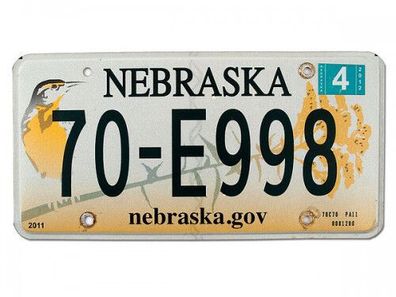 US Nummernschild Nebraska