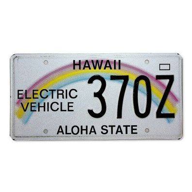 US Nummernschild Hawaii mit Regenbogen - Electric Vehicle