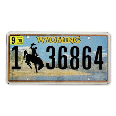 Originales US-Nummernschild Wyoming