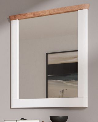 Wandspiegel Garderobenspiegel Spiegel weiß Eiche Flur Diele Michigan 79 x 89 cm