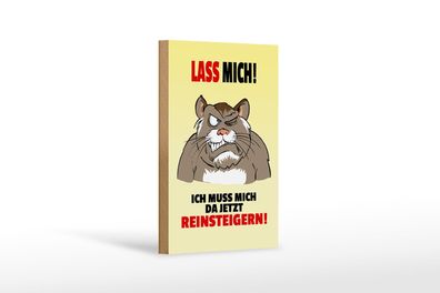 Holzschild Spruch 12x18cm Lass mich Muss mich da reinsteigern Schild