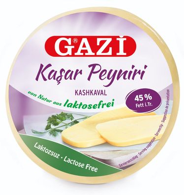 Gazi Kashkaval laktosefrei 400g rund 45% Fett i. Tr. Pasta Filata Käse Kasar Peyniri