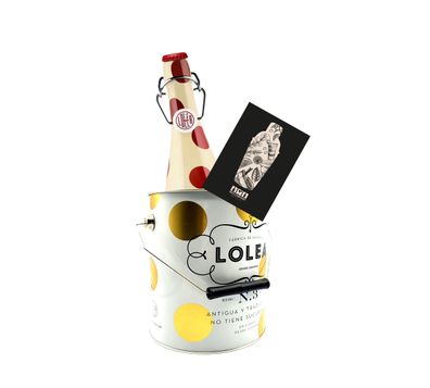 Lolea Set - weißer Kühler / Eimer mit Henkel + Lolea Sangria N°2 WEIß 0,75L (7%
