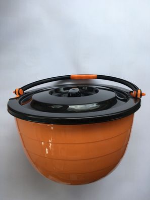 Eimer orange mit Henkel und Deckel schwarz 15 L Mehrzweck Spüleimer 240780Lg NEU