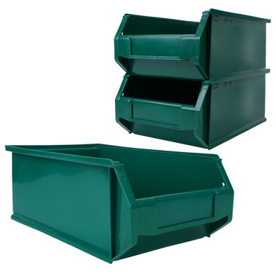 Stapelkiste Sortierkiste Lagerkiste Kunststoff Stapelbox Grün 50 x 31,5 x 20