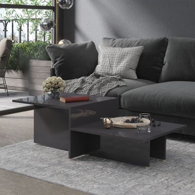 Couchtisch Hochglanz-Grau 111.5x50x33 cm Holzwerkstoff