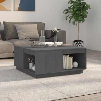 Couchtisch Grau 80x81x36.5 cm Massivholz Kiefer