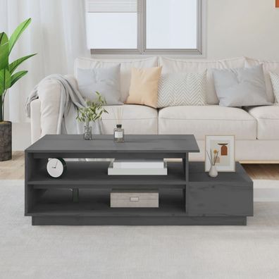Couchtisch Grau 120x50x40.5 cm Massivholz Kiefer