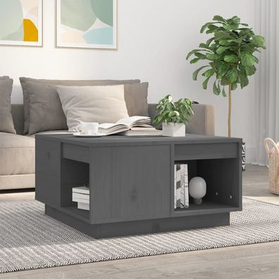 Couchtisch Grau 60x61x32.5 cm Massivholz Kiefer